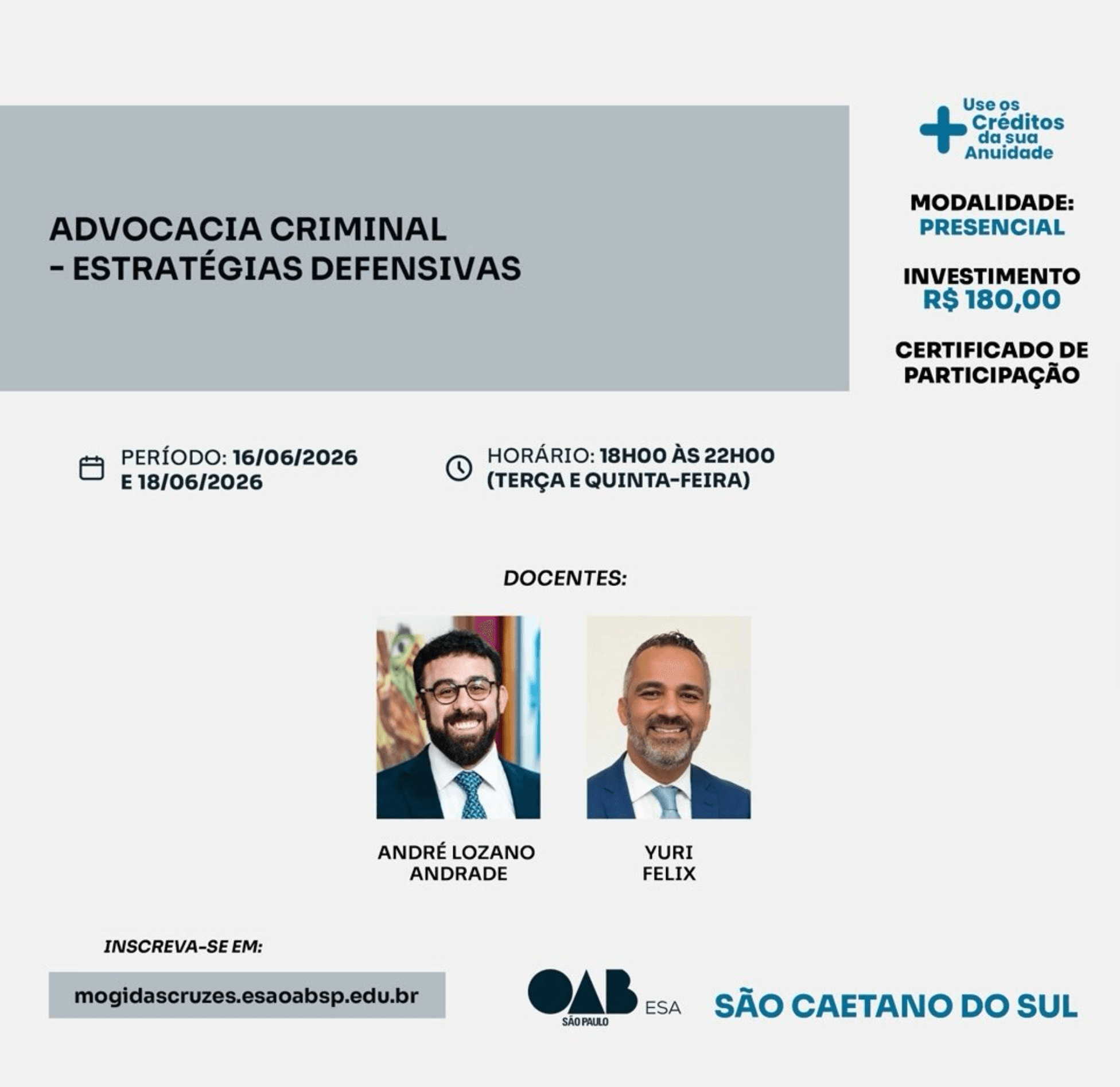 📙 ESA SCS: Advocacia Criminal - Estratégias Defensiva